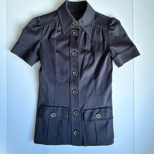 Derek Lam (original label)‎ Heavyweight Cotton Short Sleeve Blouse/Jacket